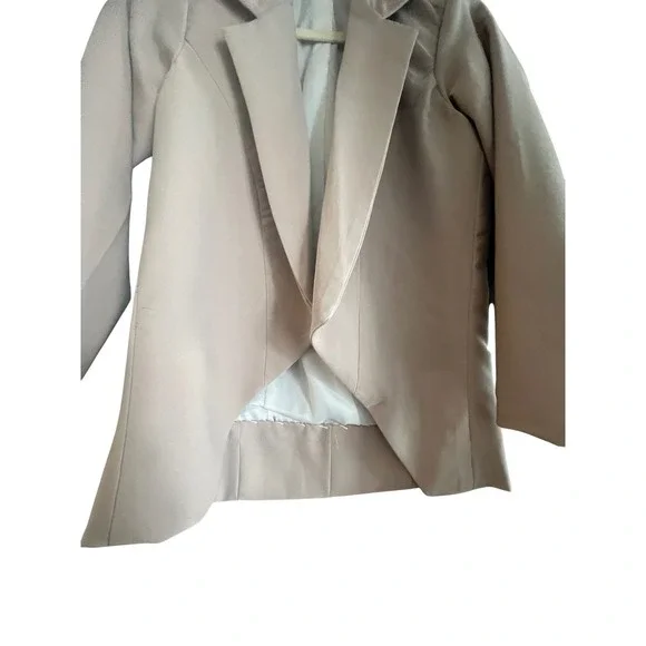 Tan Blazer Suit Set Open Front Career Jacket Business Casual - Picture 4 of 9